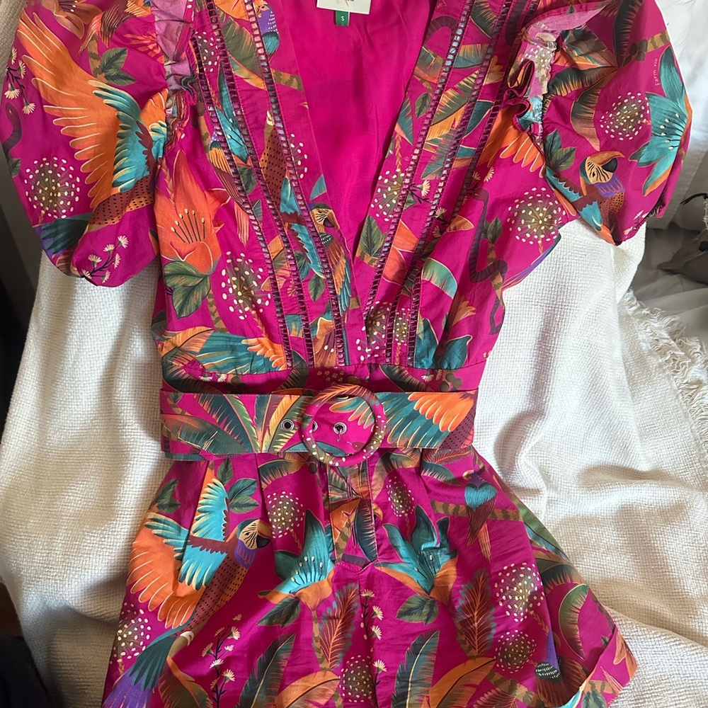 FARM Rio Vibrant Pink and Orange Jumpsuit
